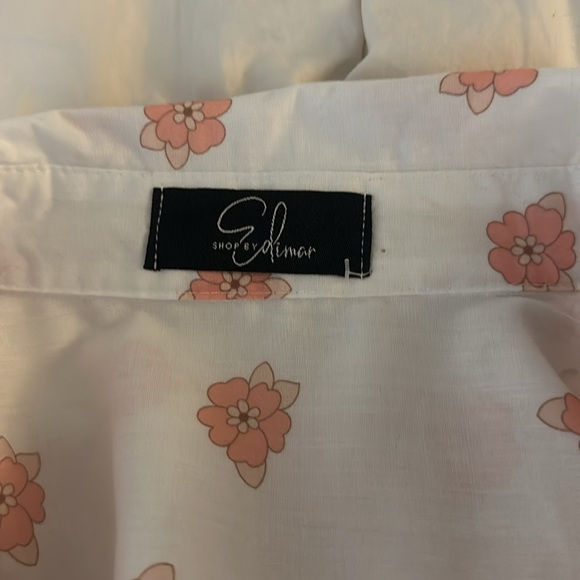 White and dusty rose long-sleeved dress - Picture 4 of 4